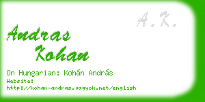 andras kohan business card