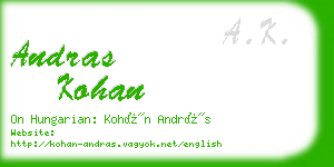 andras kohan business card